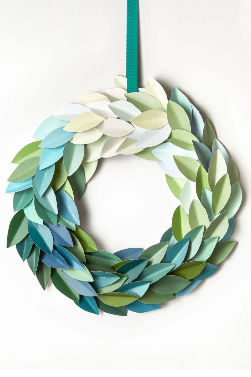 diy-paint-chip-christmas-wreath