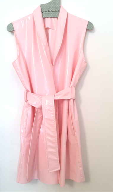 MINI VINYL PINK SHIRT DRESS