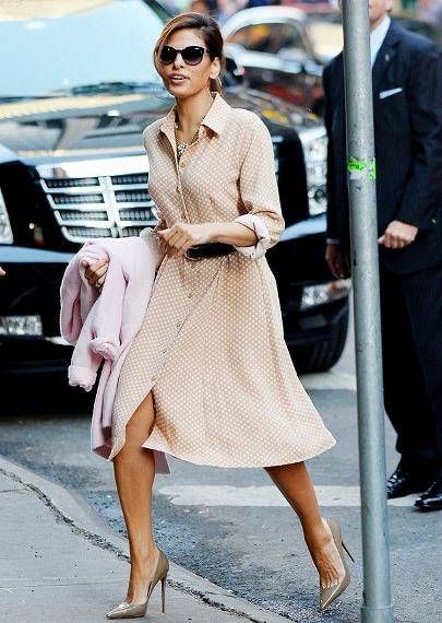 eva mendes shirt dress