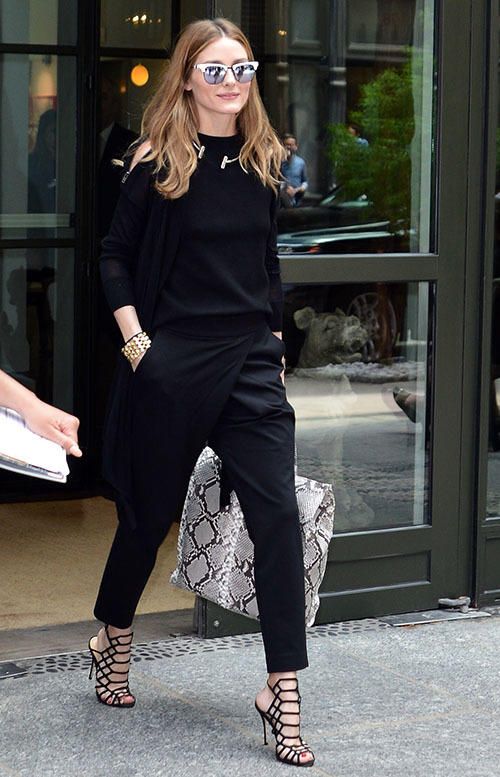 olivia-palermo-all-black-snakeskin-bag