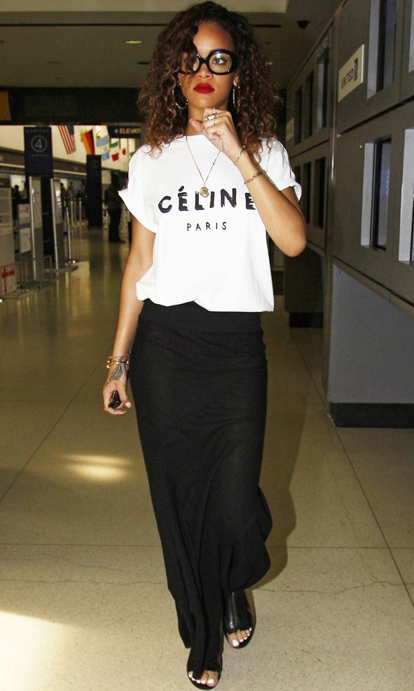 Rihanna-Black-Maxi-Skirt