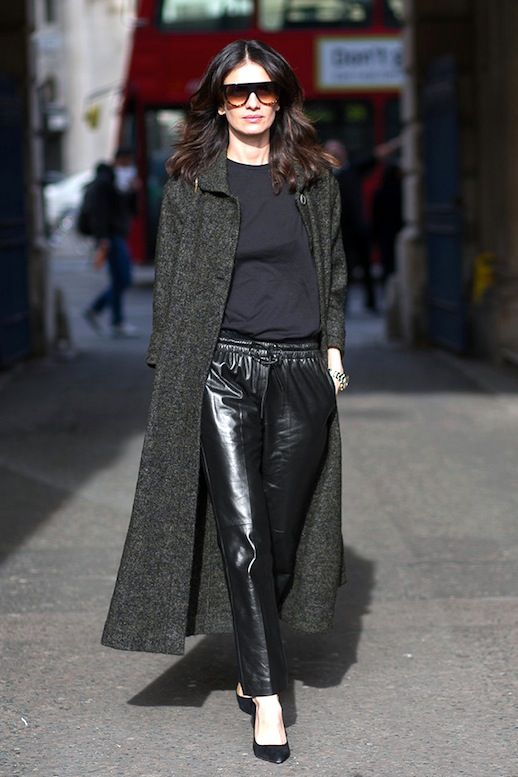 Le-Fashion-Blog-Leila-Yavari-Street-Style-Longline-Grey-Coat-Cropped-Leather-Pants-Pumps-Via-Harpers-Bazaar