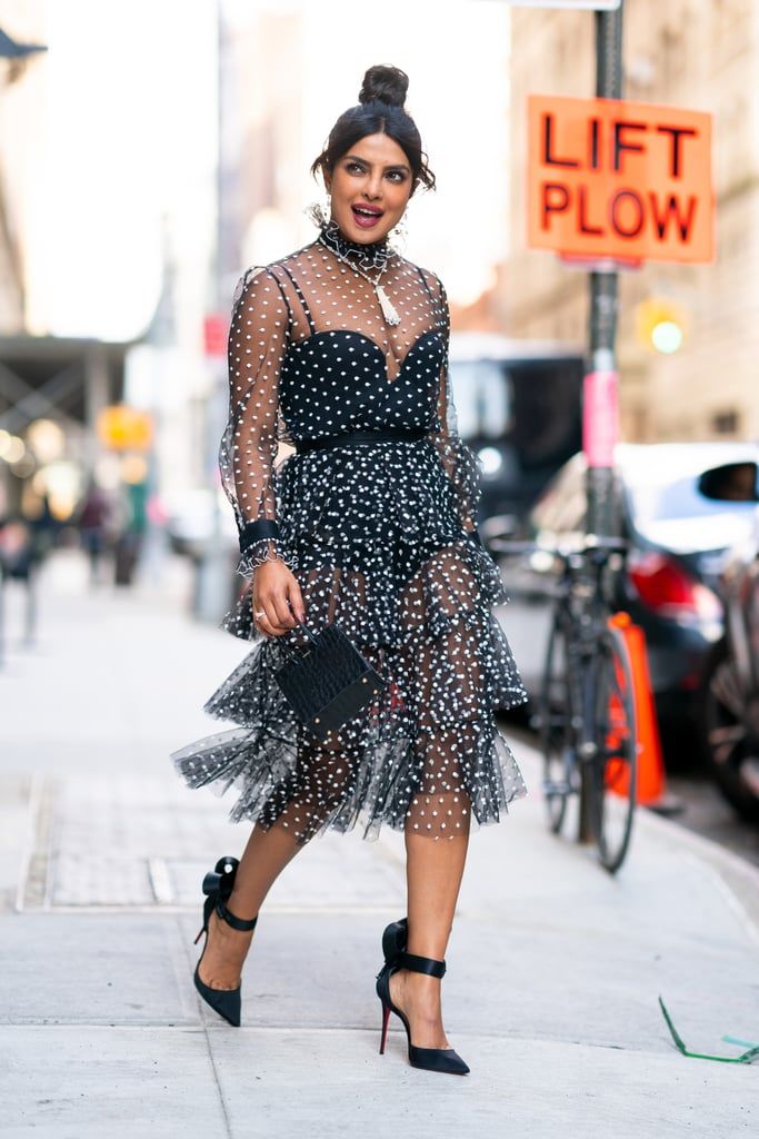 Priyanka-Chopra-Sheer-Polka-Dot-Dress